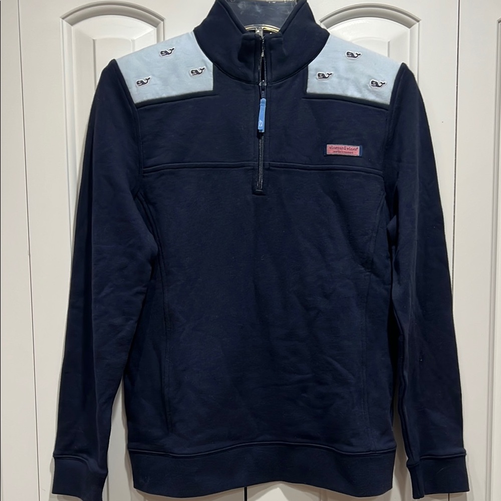 Vineyard Vines Women’s Navy Quarter zip Shep Shirt- Size S
